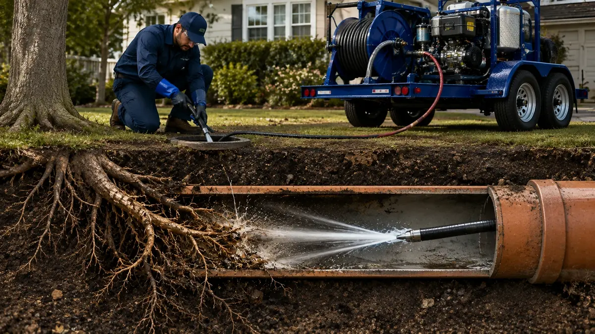 Tree Root Removal with Hydro Jetting in Fullerton